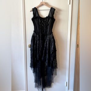 Corset boning lace dress.
